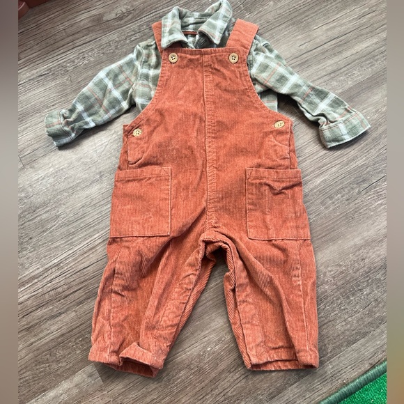 Carter's Other - Carters Overalls with Flannel Button Down Shirt 6 months